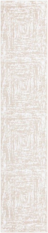 2' 6 x 13' Wrenfield · Abstract bordered rug, bone and beige