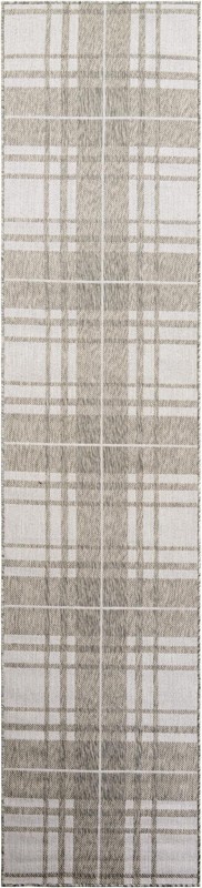 2' 7 x 12' Maguire · Plaid Outdoor Rug, gray