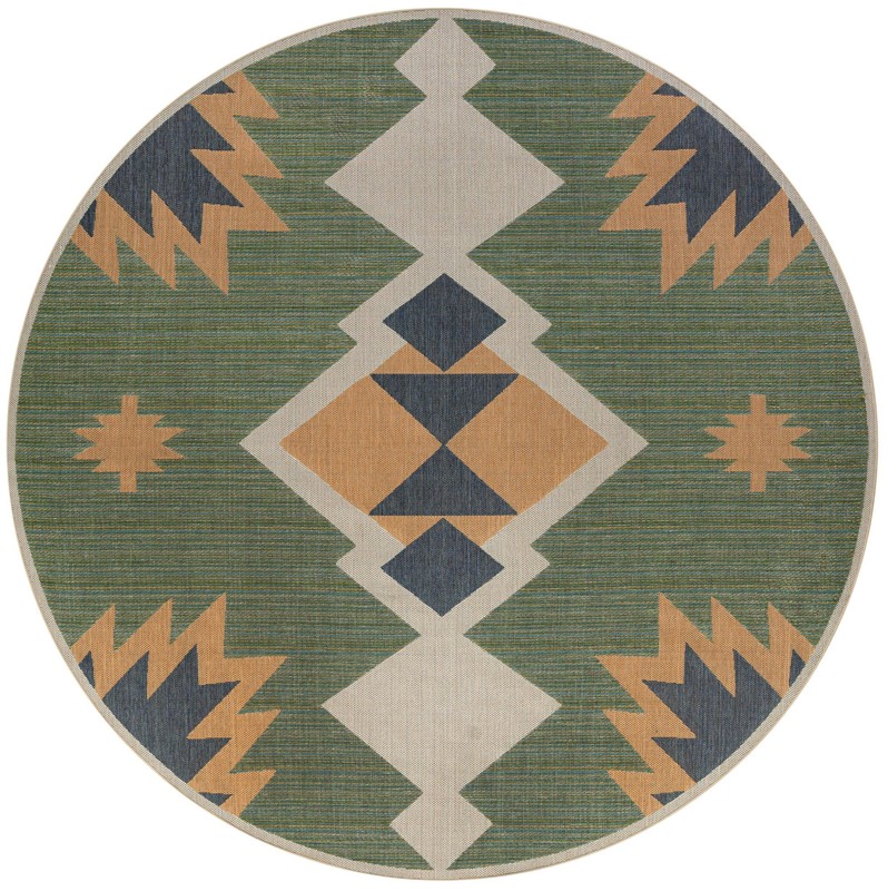 12' x 12' Warbler · Diamond Outdoor Rug, green