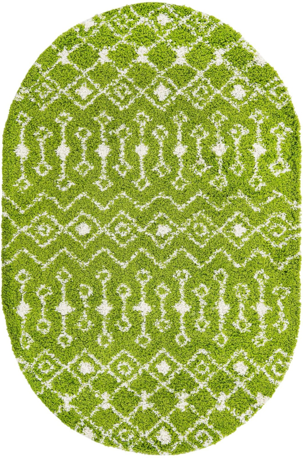 5' 3 x 8' Bayley · Diamond Shag Rug, green