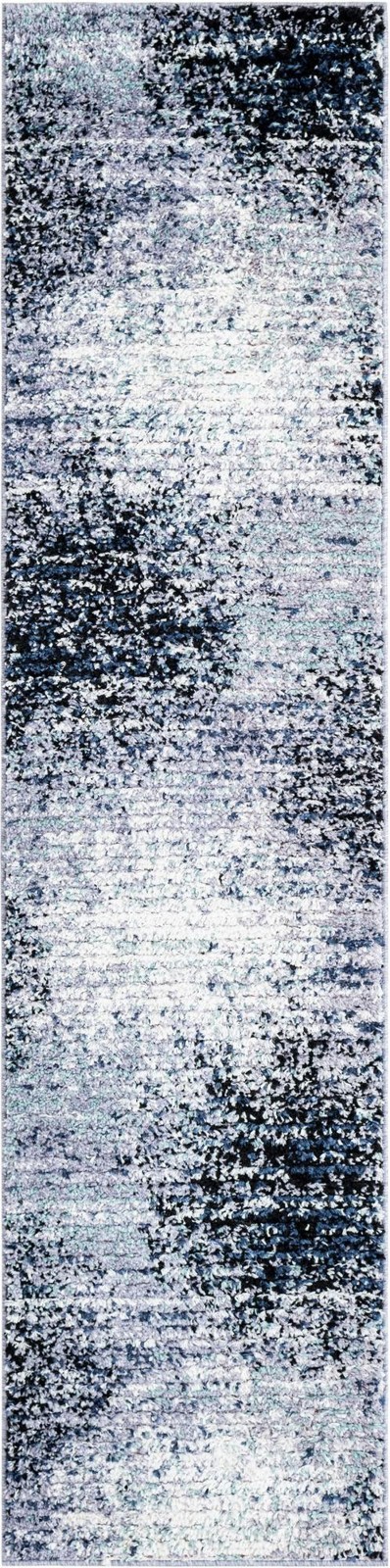 2' x 8' Moab · Abstract rug, blue and gray