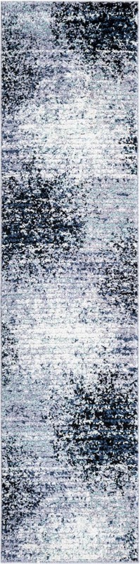 2' x 8' Moab · Abstract rug, blue and gray