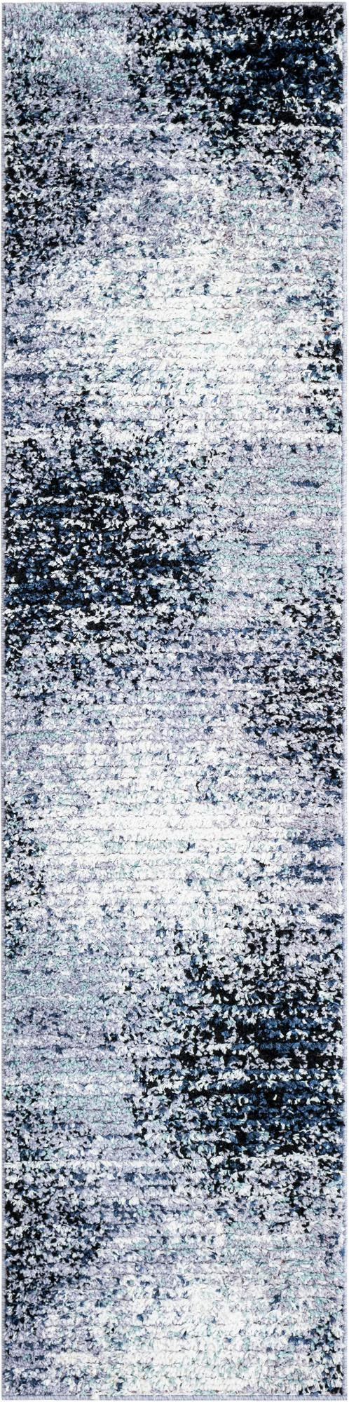 2' x 8' Moab · Abstract rug, blue and gray