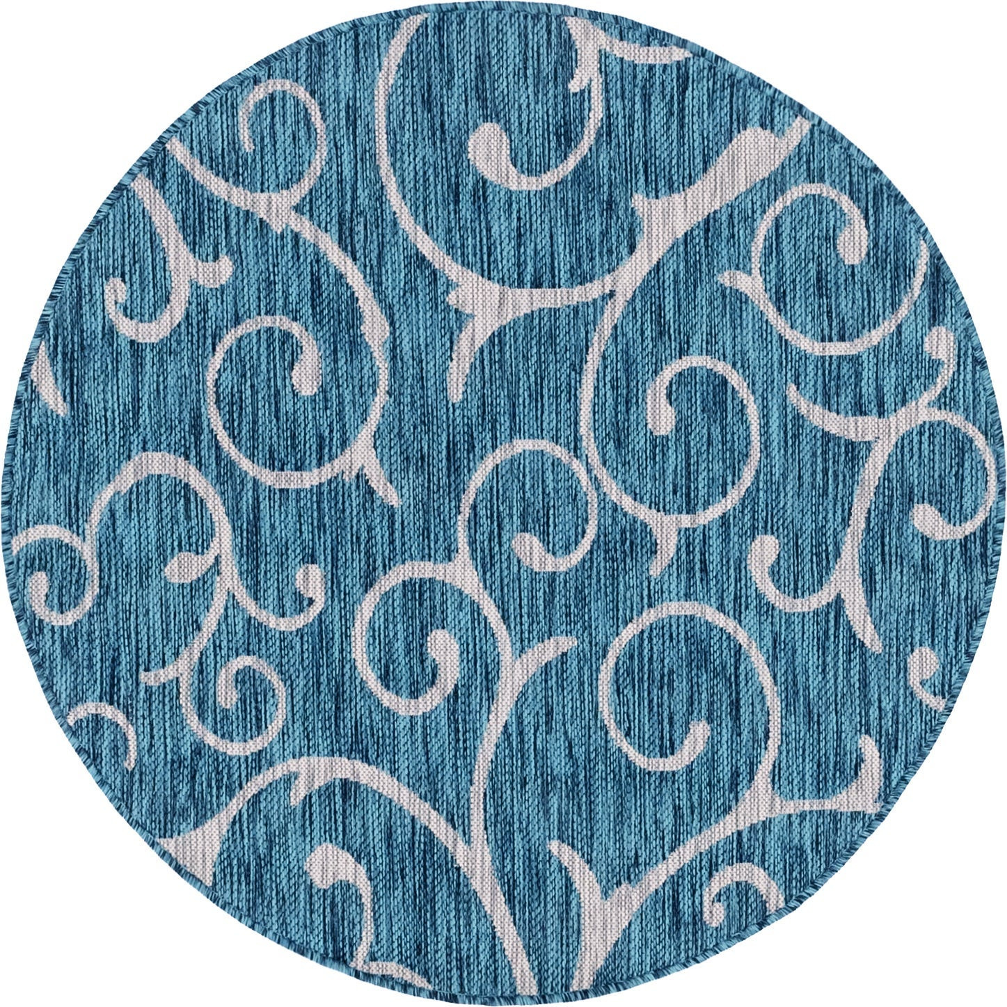 4' x 4' Shale · Floral / botanical Outdoor Rug, teal