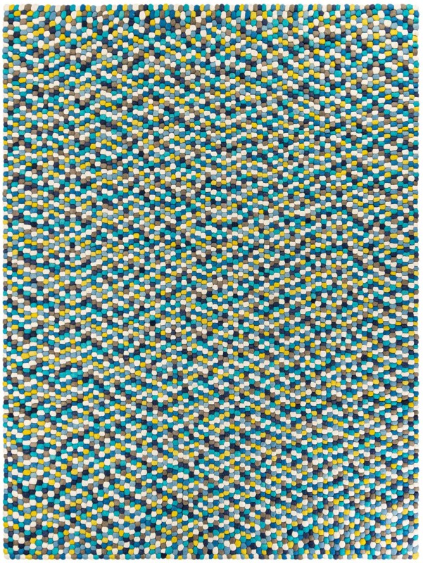 Hawthorne · Abstract Wool Rug, blue