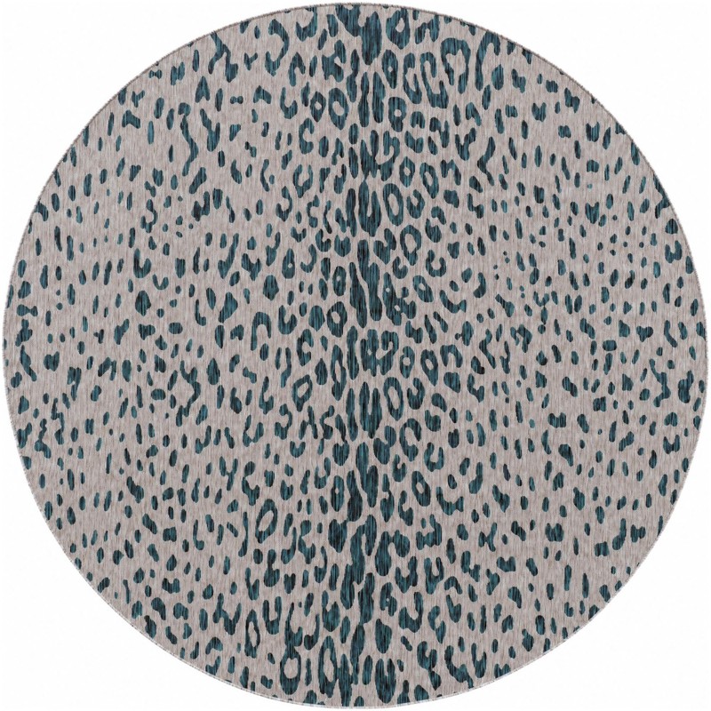 10' x 10' Winterberry · Animal print Outdoor Rug, teal