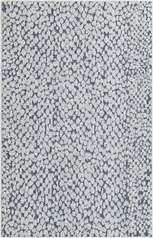 4' 1 x 6' 1 Dillard · Animal print Outdoor Rug, navy blue