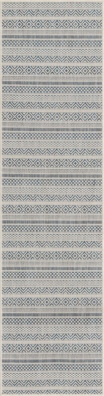 2' x 8' Merlin · Chevron Outdoor Rug, light blue