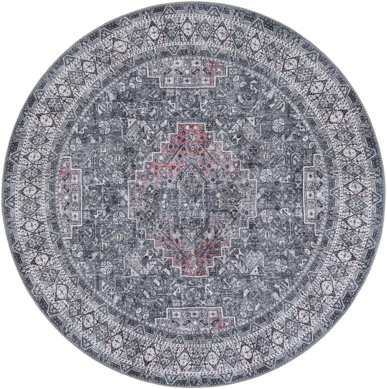 5' 1 x 5' 1 Cowper · Border Washable Rug, gray