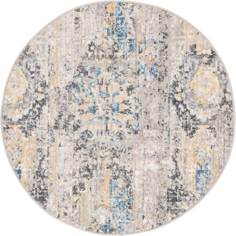 3' 3 x 3' 3 Amos · Abstract rug, gray