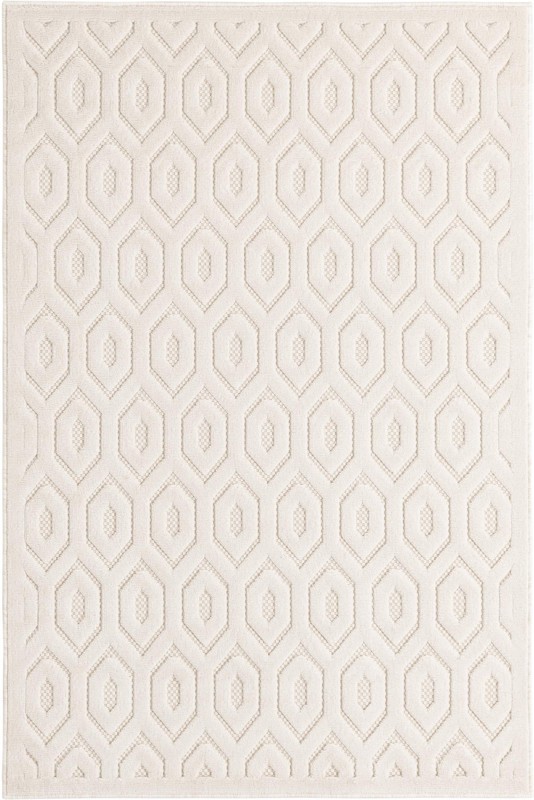 4' x 6' Roanoke · Geometric lattice Outdoor Rug, ivory