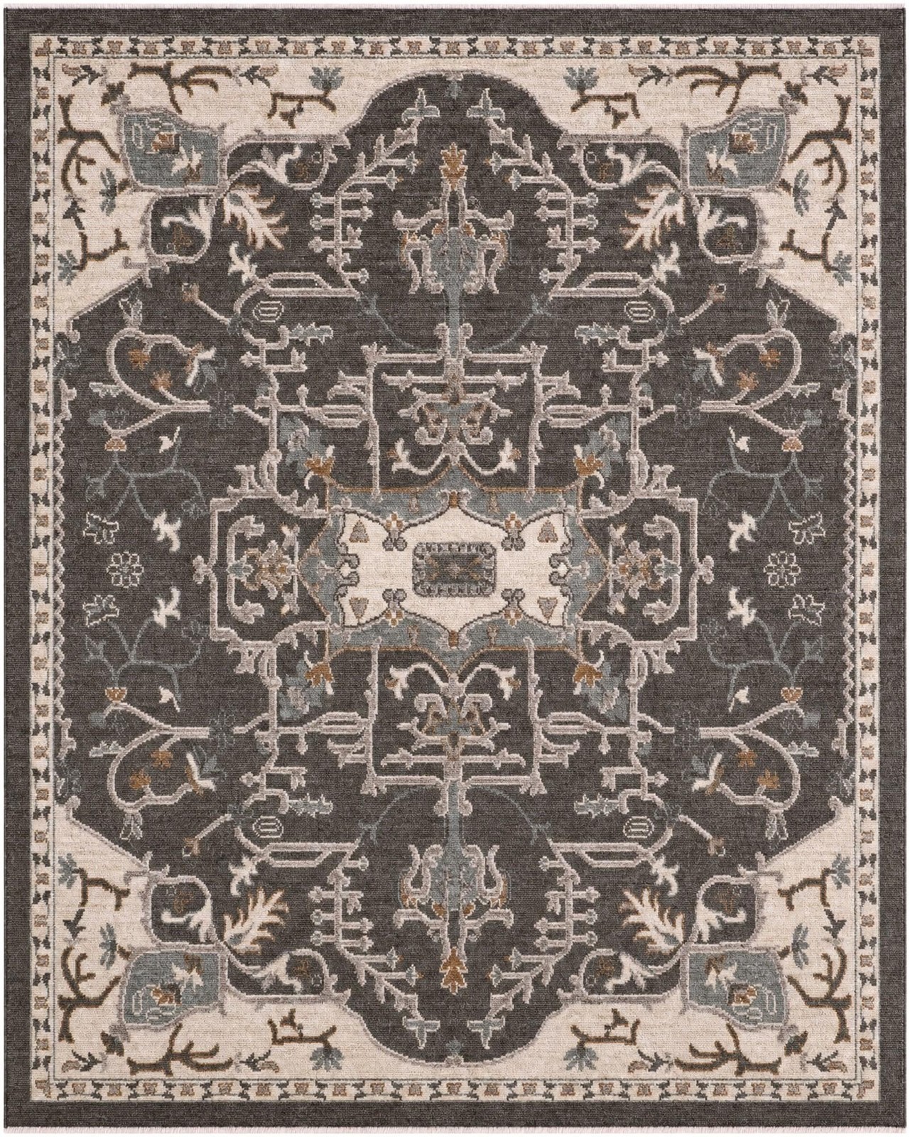 8' x 10' Colter · Medallion rug, gray, blue and beige