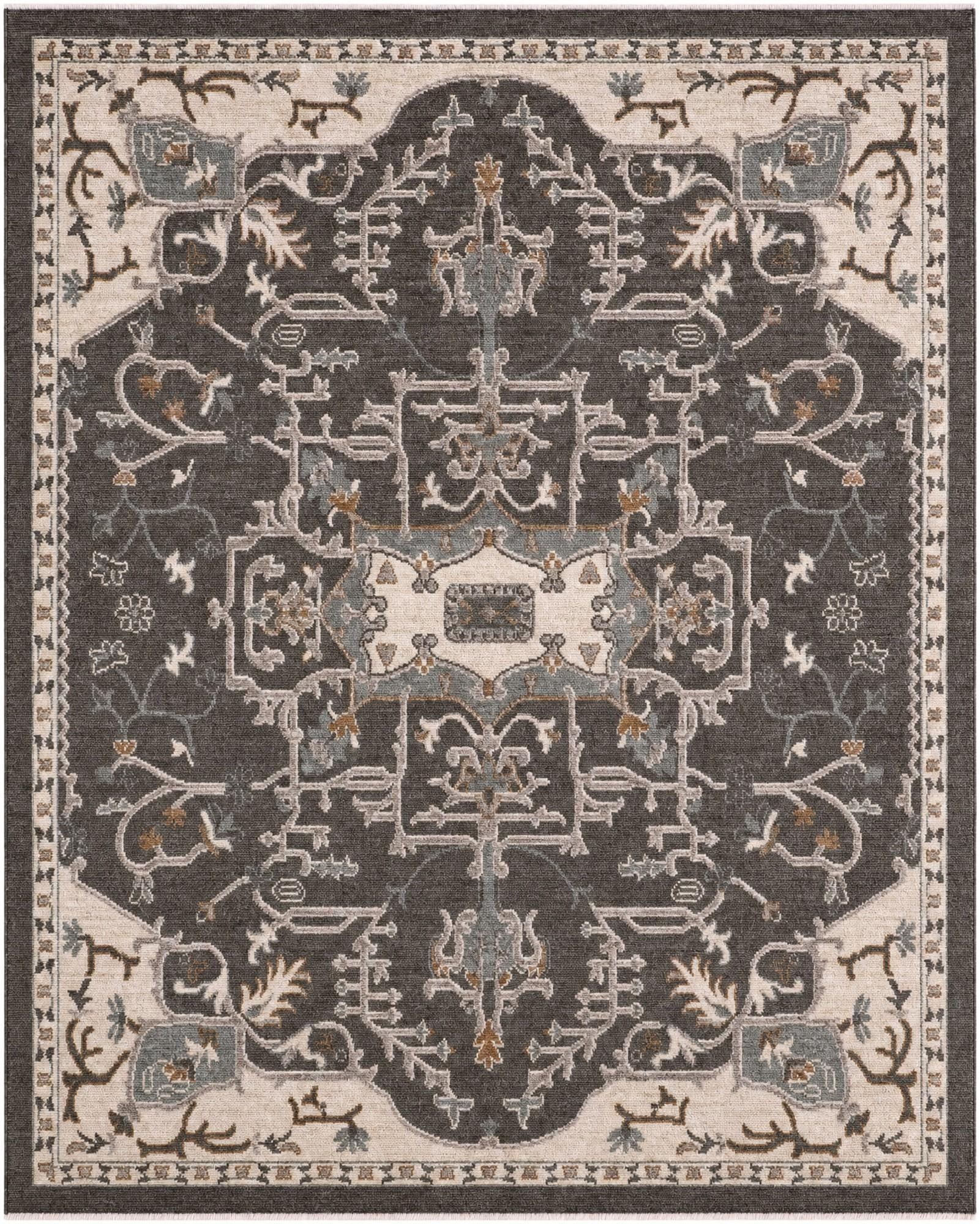 8' x 10' Colter · Medallion rug, gray, blue and beige