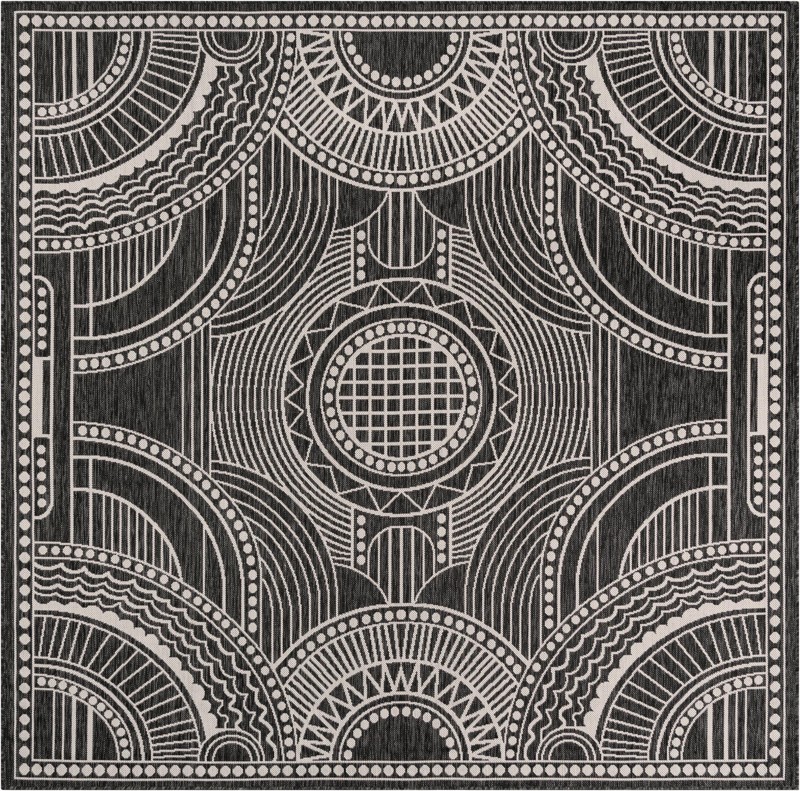 Brough · Geometric Outdoor Rug, black and white