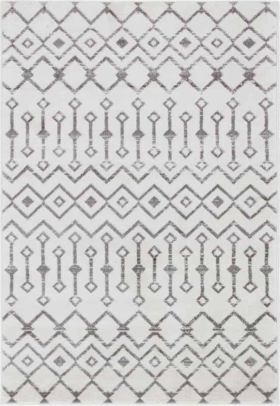 4' x 6' Dudley · Geometric rug, ivory and gray