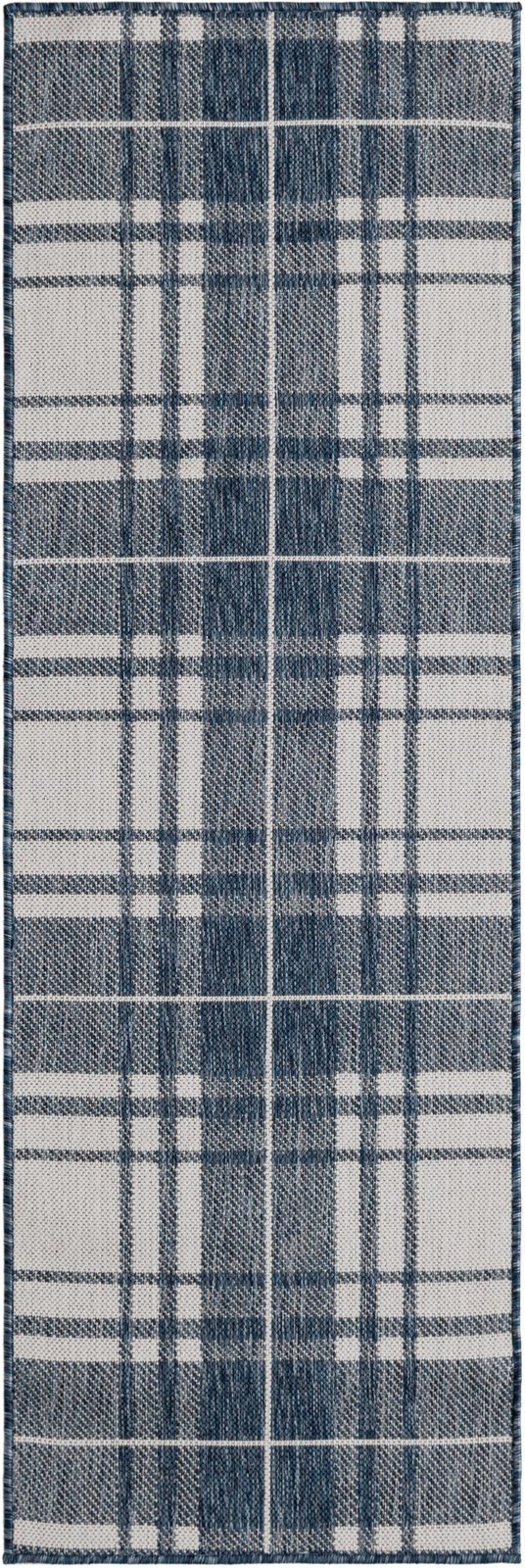 2' x 6' Maguire · Plaid Outdoor Rug, blue