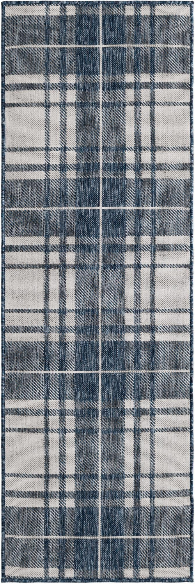 2' x 6' Maguire · Plaid Outdoor Rug, blue