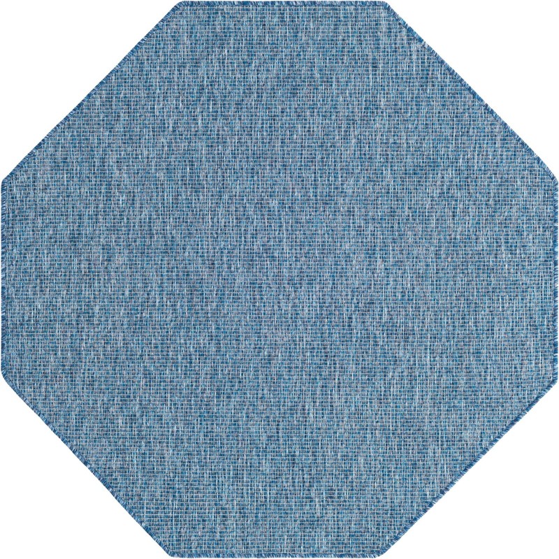 5' 3 x 5' 3 Fanshawe · Solid weave Outdoor Rug, shades of blue
