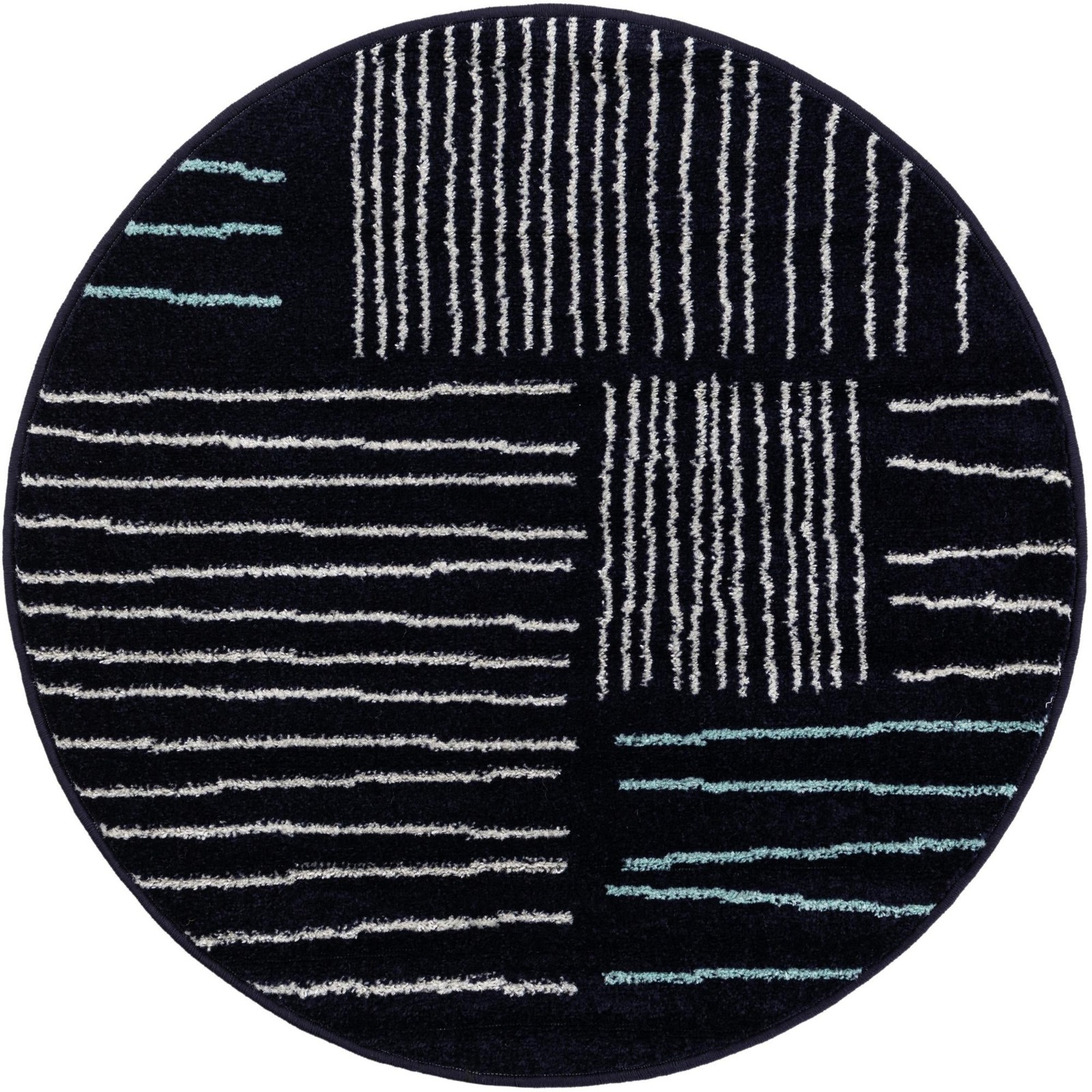 3' x 3' Bellingham · Geometric rug, navy blue