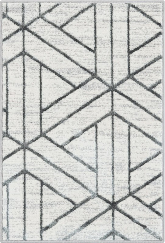2' x 3' Norwood · Geometric rug, white