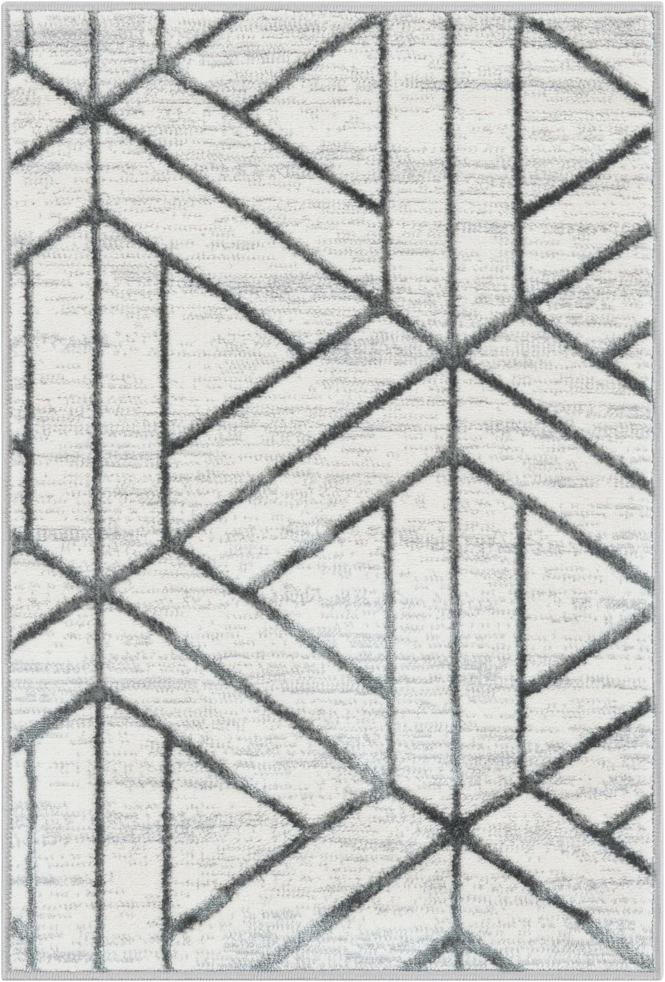 2' x 3' Norwood · Geometric rug, white