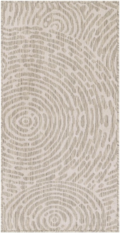 Grafton · Swirling lines Outdoor Rug, gray and ivory