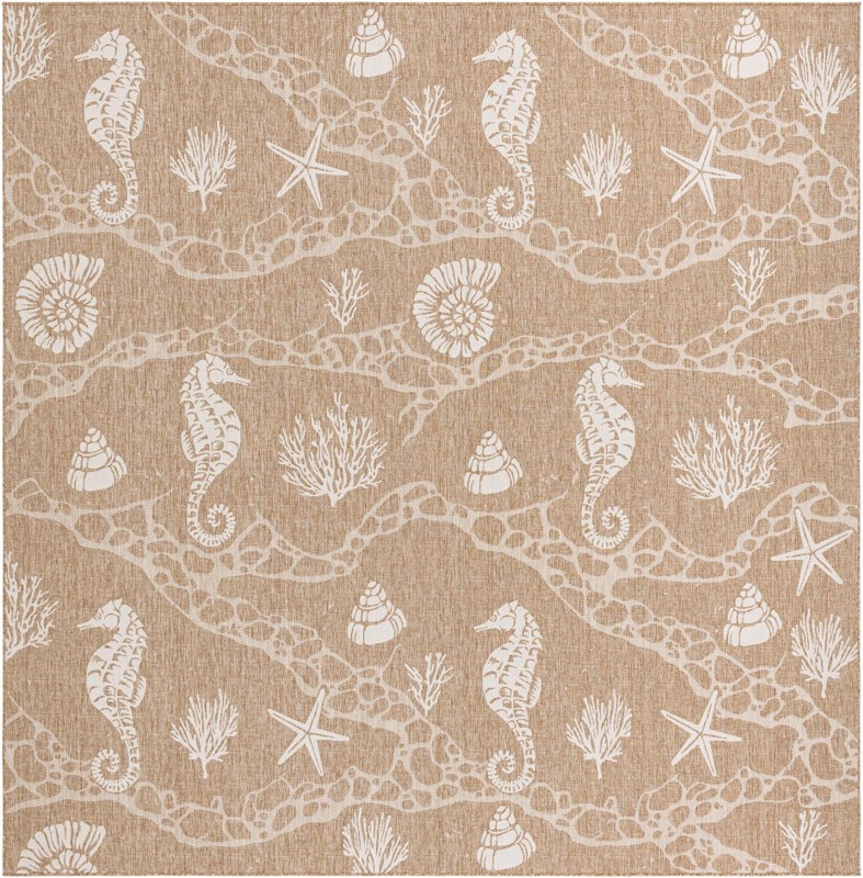 13' x 13' Daly · Pictoral Outdoor Rug, taupe