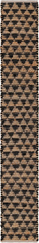 1' 2 x 8' Ashby · Geometric Chindi Rug, black and natural