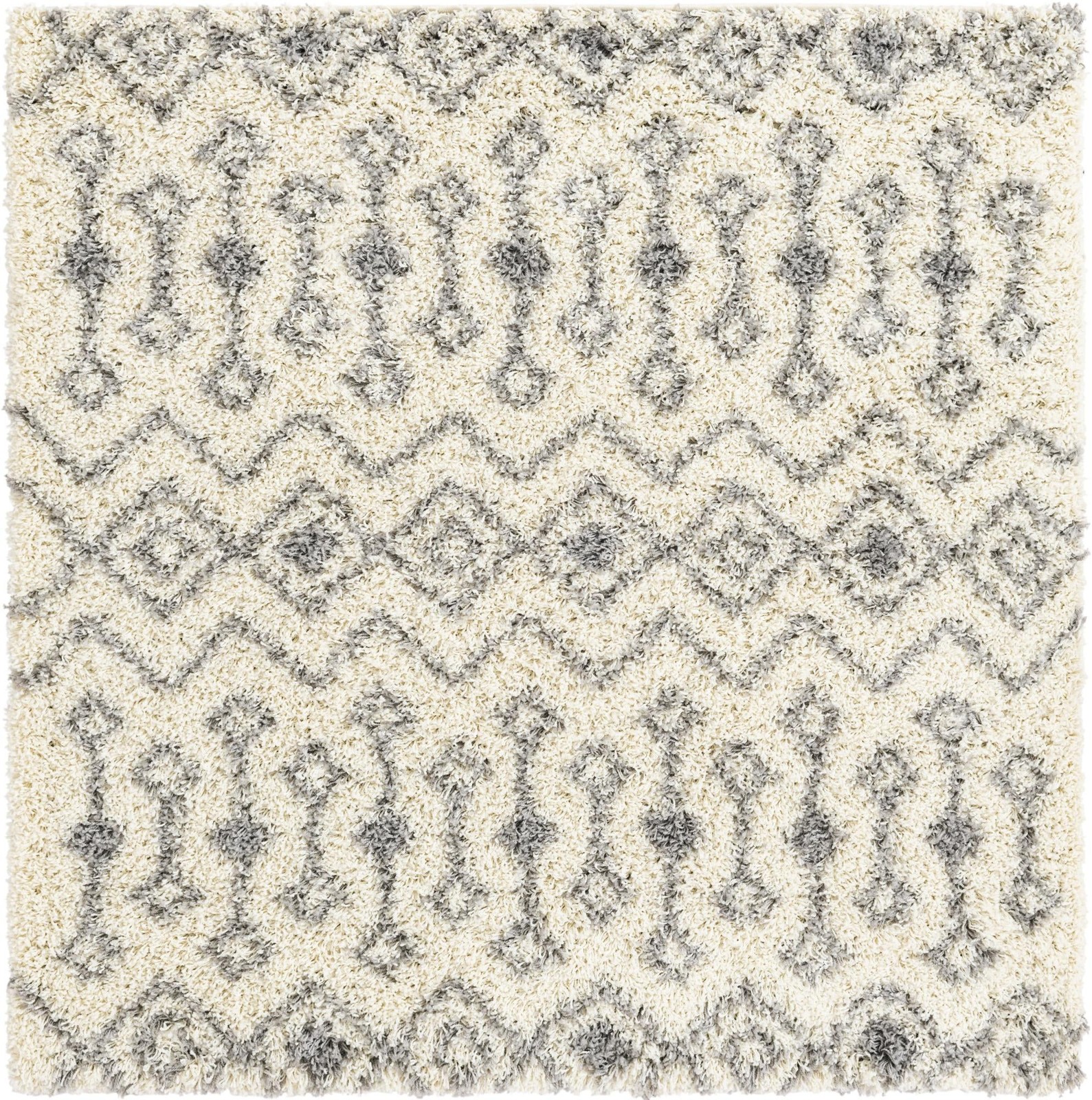 5' 3 x 5' 3 Bayley · Chevron Shag Rug, ivory