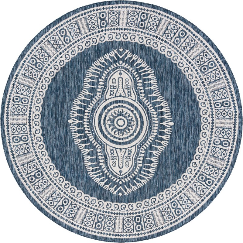 7' 10 x 7' 10 Bainbridge · Border Outdoor Rug, blue