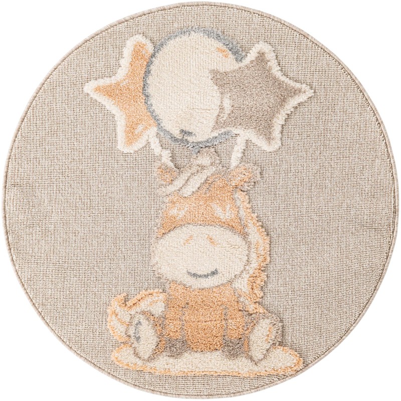3' x 3' Myles · Pictoral rug, peach blossom