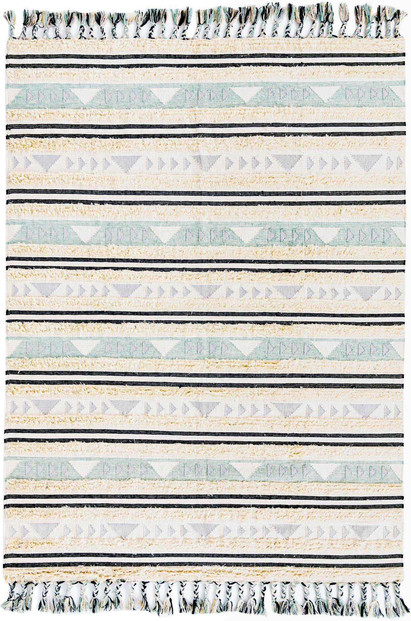 8' x 11' Tolbert · Geometric Wool Rug, aquamarine