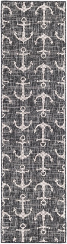 2' x 8' Millbrook · Pictoral Outdoor Rug, charcoal
