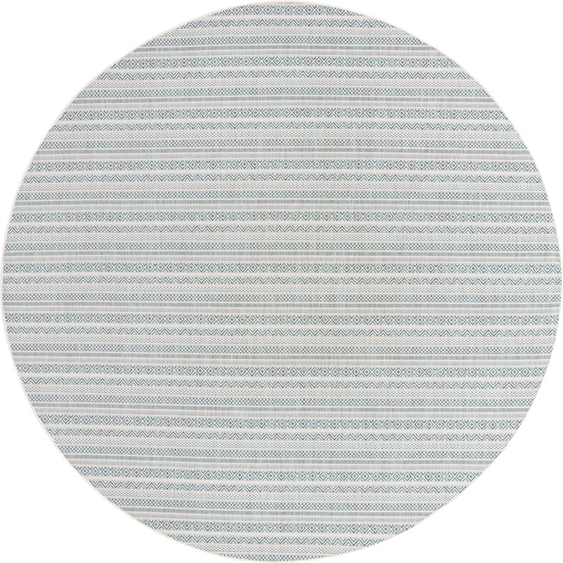 10' x 10' Merlin · Chevron Outdoor Rug, teal
