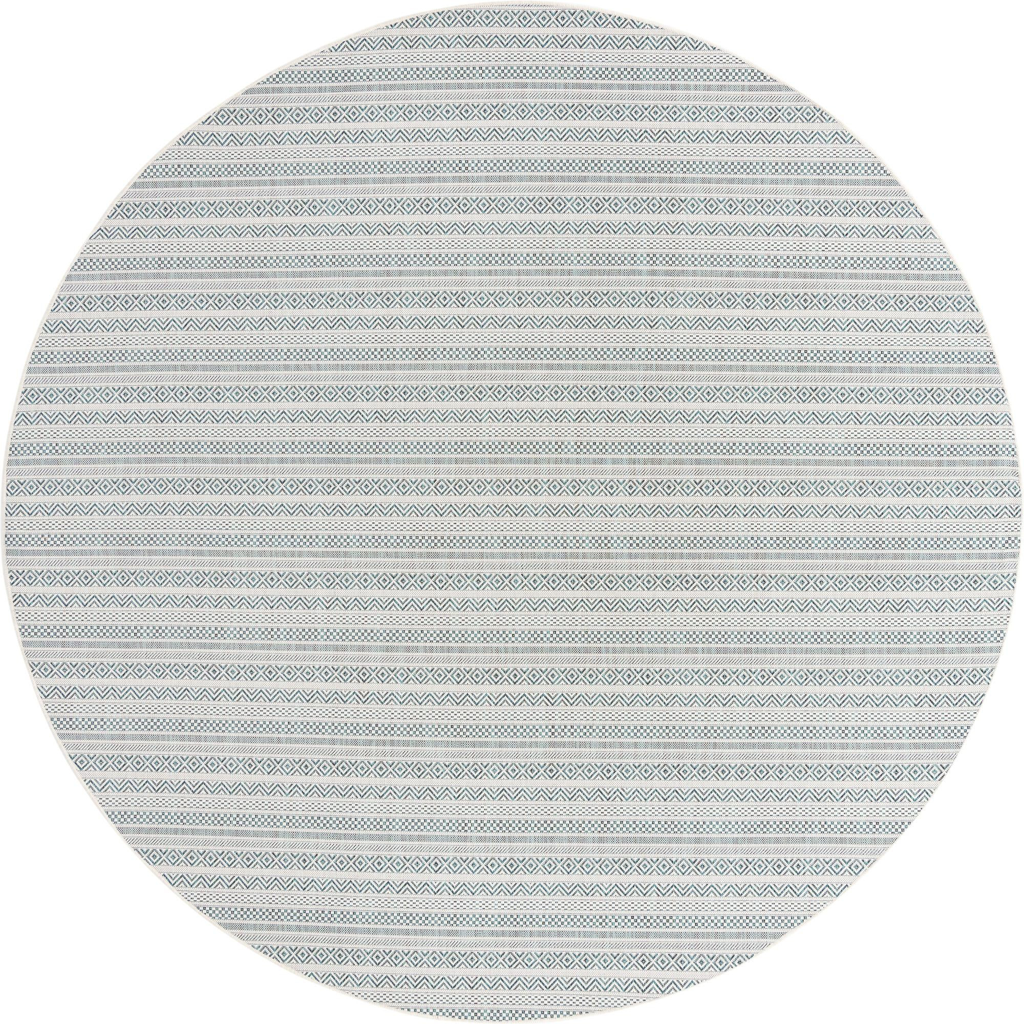 10' x 10' Merlin · Chevron Outdoor Rug, teal