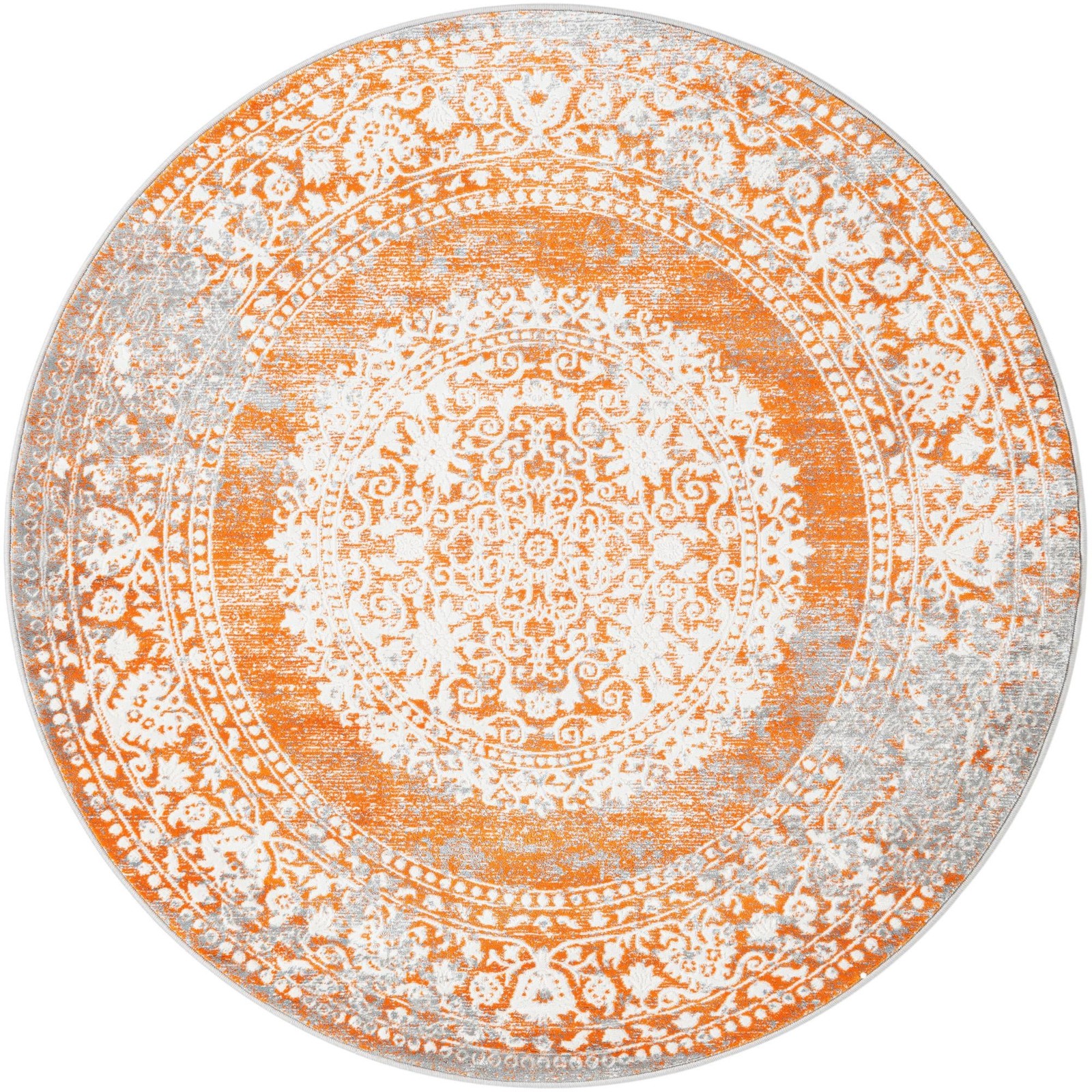 5' 3 x 5' 3 Crawley · Medallion rug, terracotta and gray