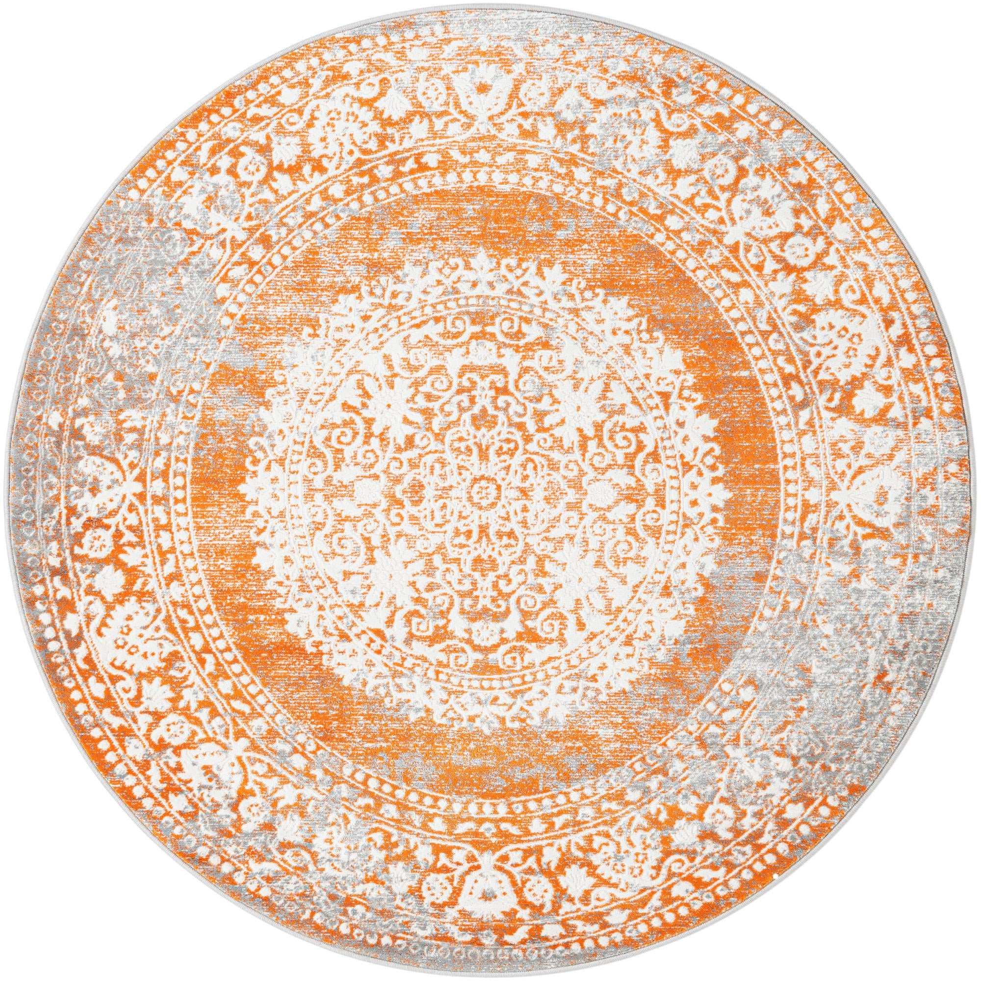 5' 3 x 5' 3 Crawley · Medallion rug, terracotta and gray