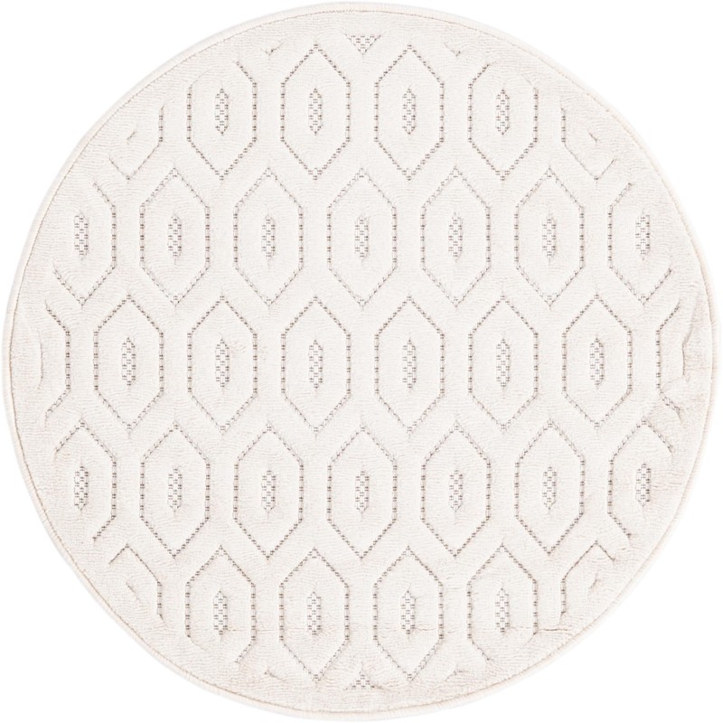 3' x 3' Roanoke · Geometric lattice Outdoor Rug, ivory