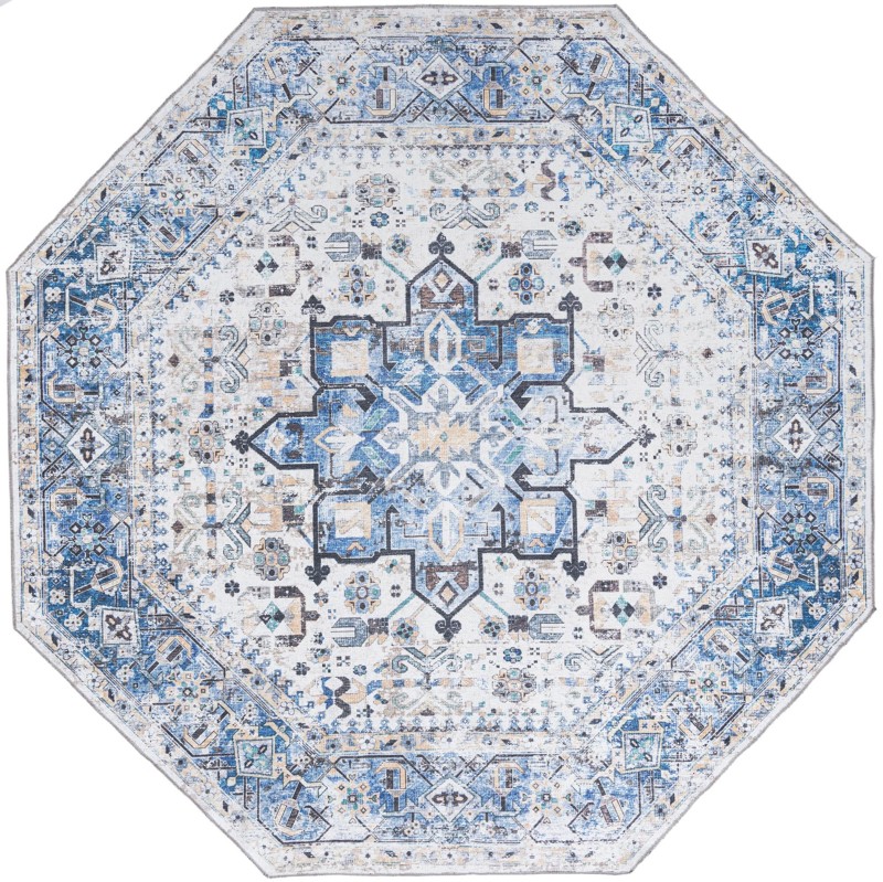Tatlock · Border Washable Rug, royal blue