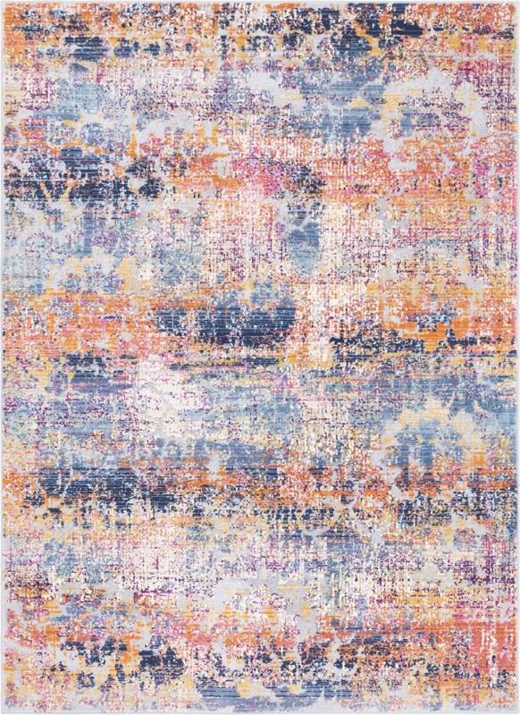 4' x 6' Kendall · Abstract rug, multi and terracotta