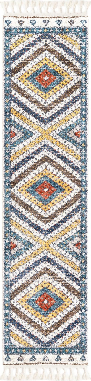 2' x 8' Nimmo · Border rug, blue