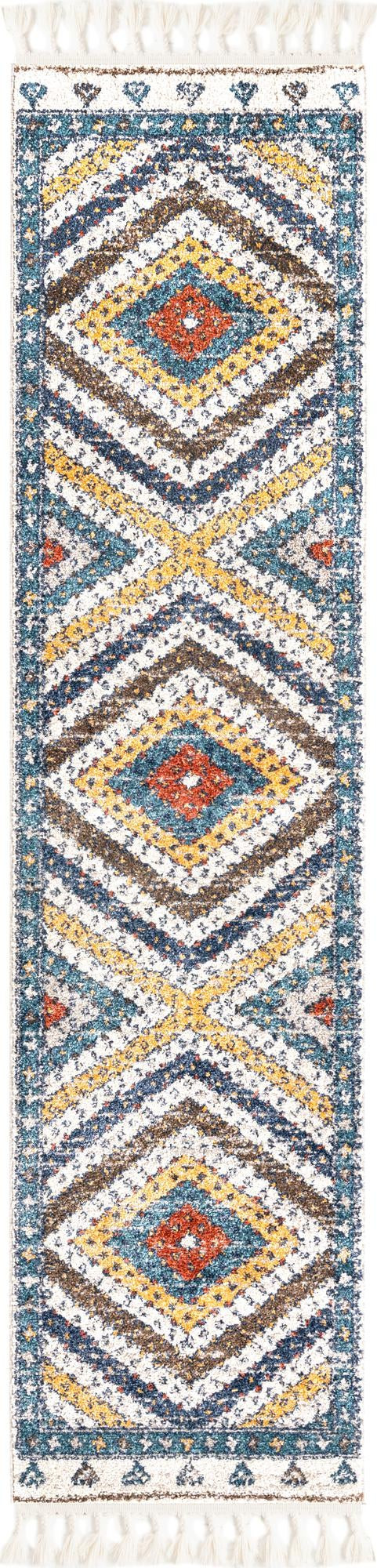 2' x 8' Nimmo · Border rug, blue