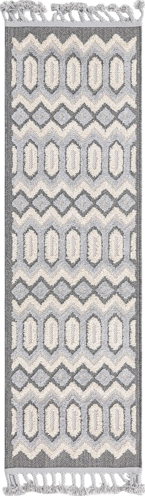 2' x 6' Roddy · Geometric rug, charcoal gray and beige