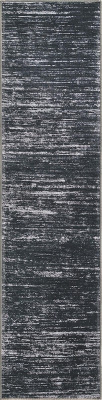 2' x 8' Prewitt · Linear abstract rug, black and ivory