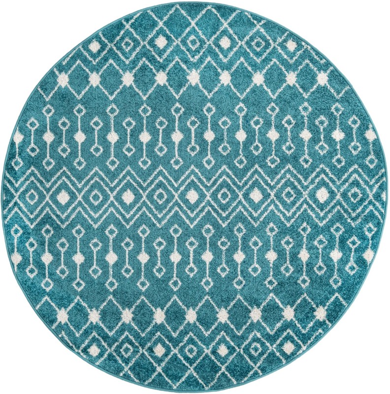 5' 3 x 5' 3 Boswell · Abstract rug, turquoise