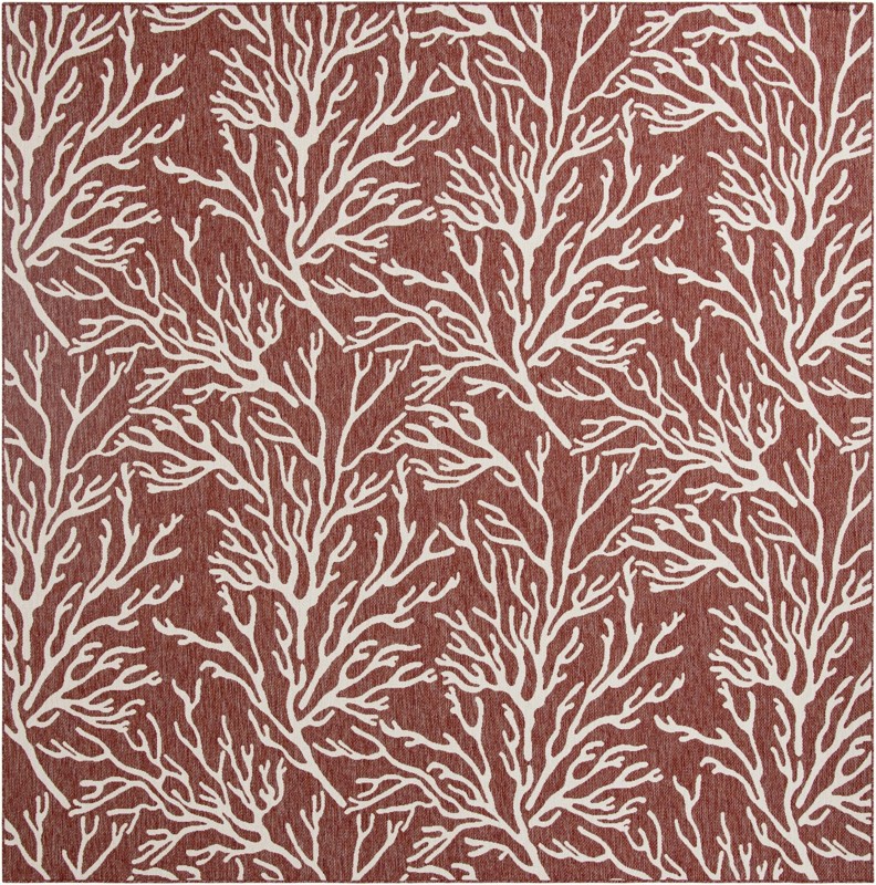 12' x 12' Northfield · Coral Outdoor Rug, rust red and ivory