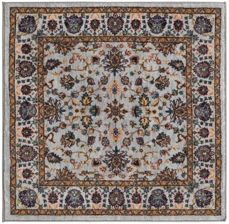 Bluebell · Floral oriental rug, gray and multi
