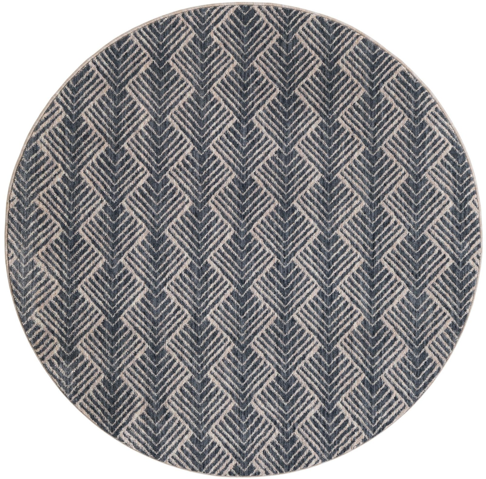 5' 3 x 5' 3 Riverbend · Geometric rug, harbor blue