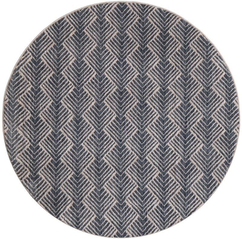 Riverbend · Geometric rug, harbor blue