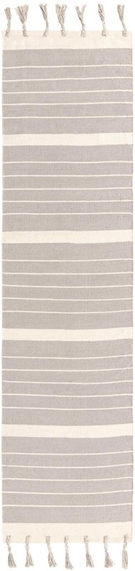 Ottley · Striped Chindi Rug, gray and cream